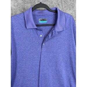 PGA Tour Polo Golf Shirt Men's XXL Purple Short Sleeve Heathered Nice Shirt
